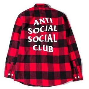 Anti Social Social Club Red/Black Flannel S
